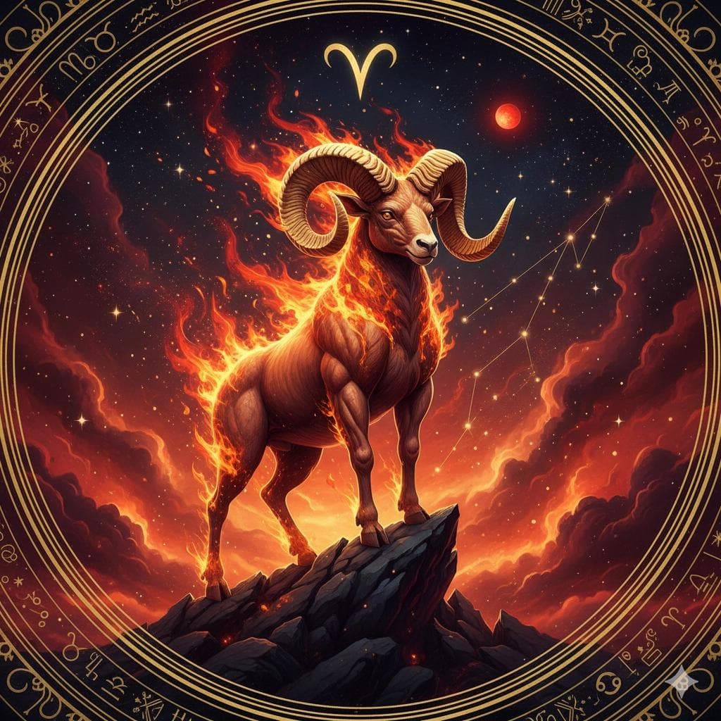 Aries zodiac sign symbol