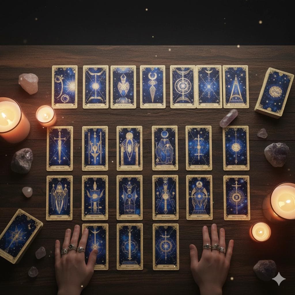 78 tarot cards organized by Major Arcana and four Minor Arcana suits